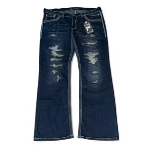 Affliction Cooper Relaxed Bootcut Blue Denim Jeans